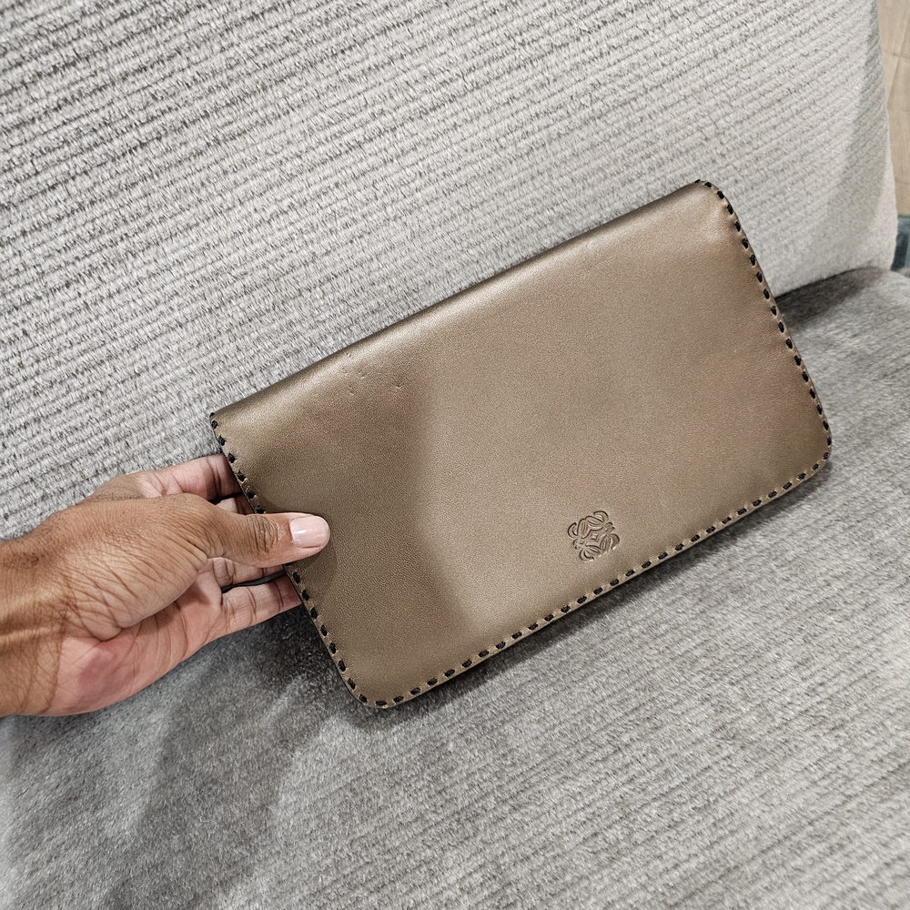 Loewe Brown Leather Clutch